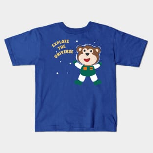 Cute Monkey astronaut Kids T-Shirt